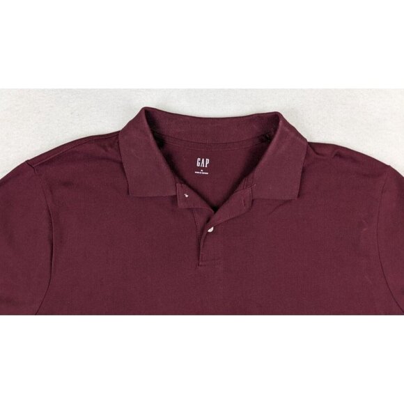 GAP - MEN'S MAROON RED SHORT SLEEVE POLO SHIRT - SIZE XL - Picture 3 of 7